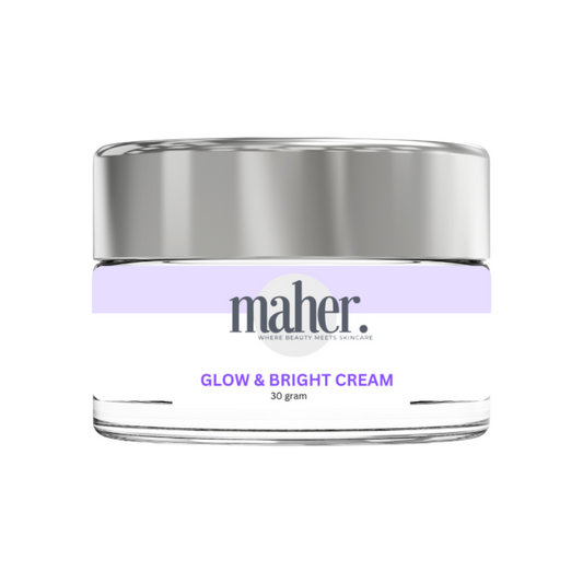 Maher Glow & Bright with Vitamin Whitening Cream – Skin Brightening, Spot Reduction & Radiant Glow 50 Grams